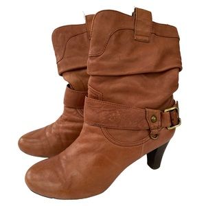 Staccato Leather Slouchy Boots Brown Size 7 Boho